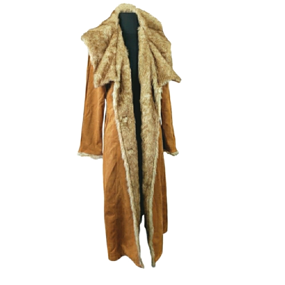 OrderPlus Penny Lane Long Coat Fur Suede Hooded